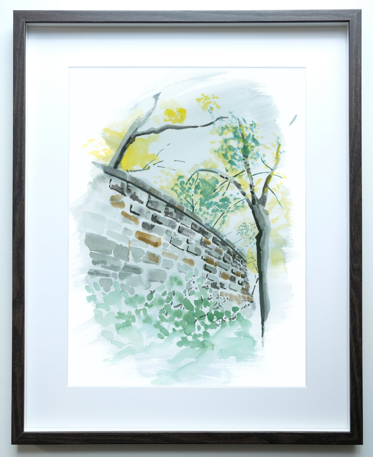 Fort Tryon Cloisters Brick Wall Painting, Watercolor