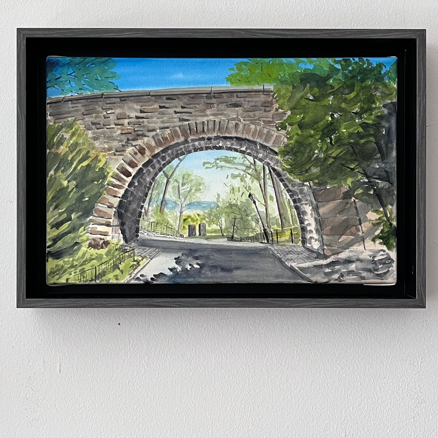 Linden Terrace Arch, Watercolor, Plein Air