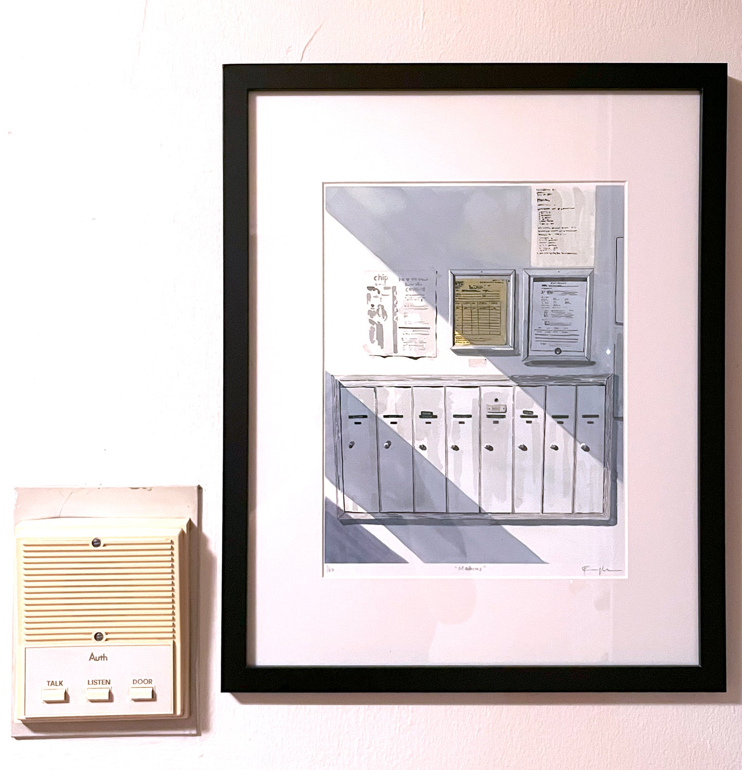 Apartment Mailboxes, Watercolor
