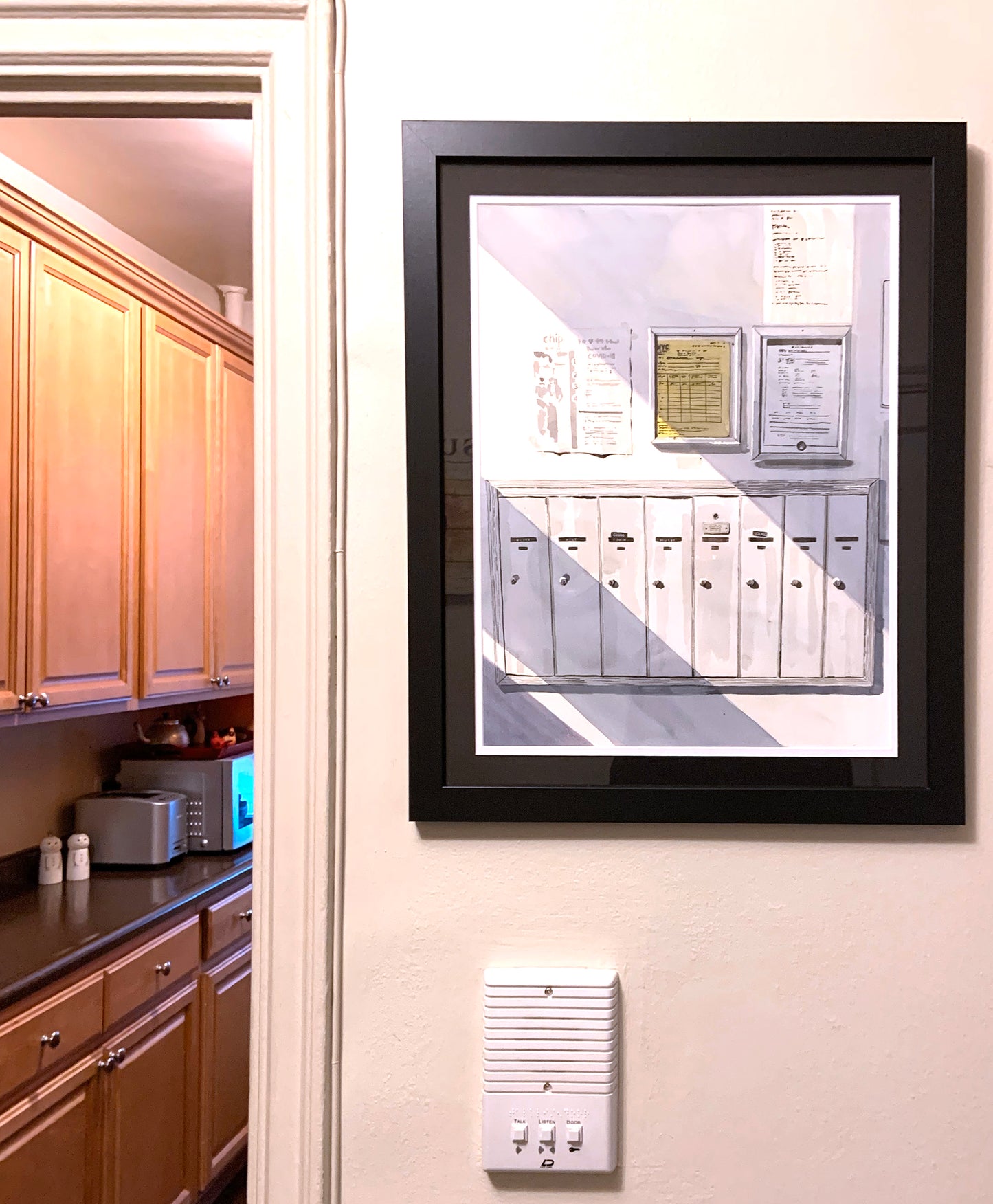 Apartment Mailboxes, Watercolor