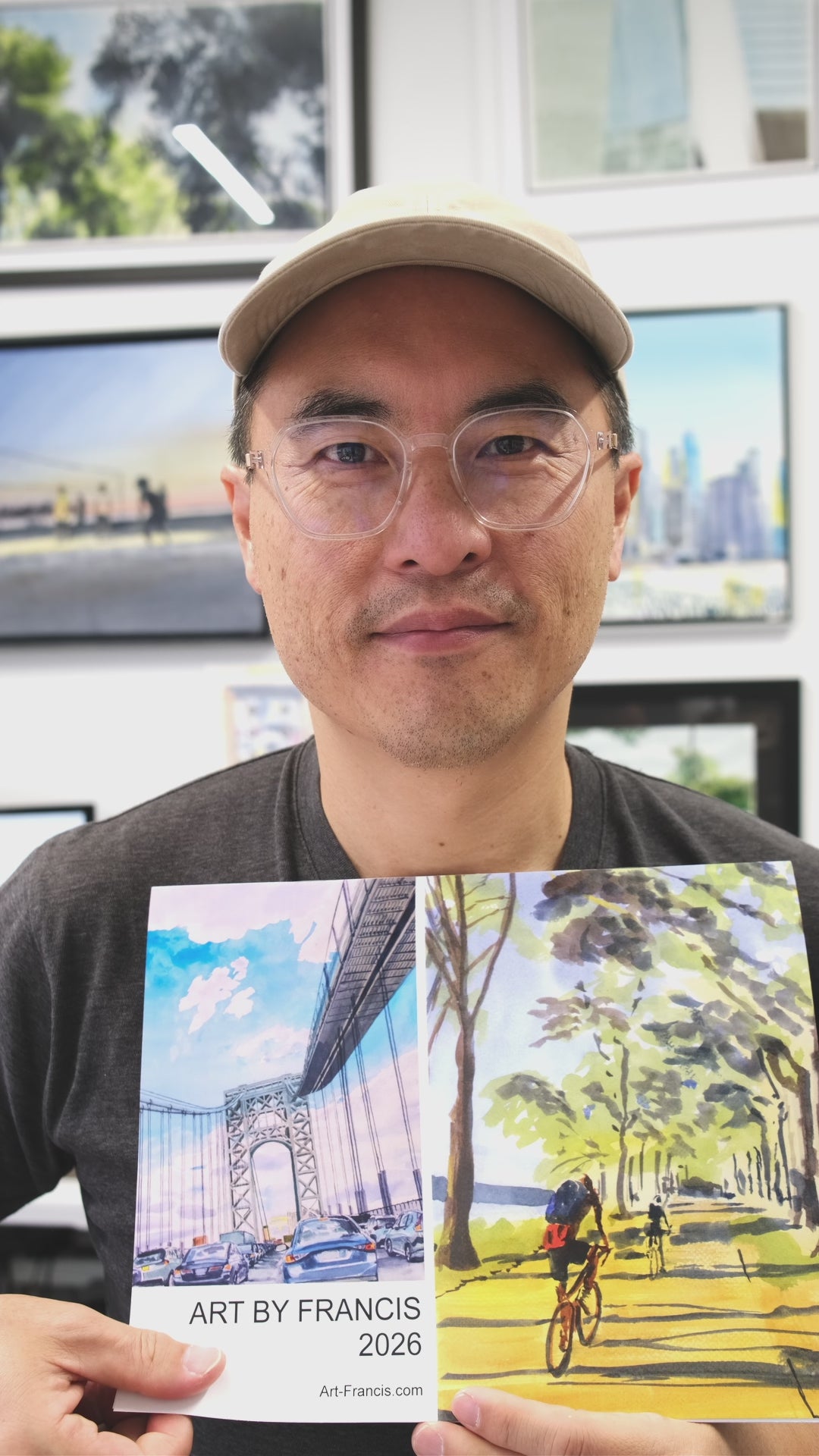 Francis Hsueh flipping through his new 2026 calendar
