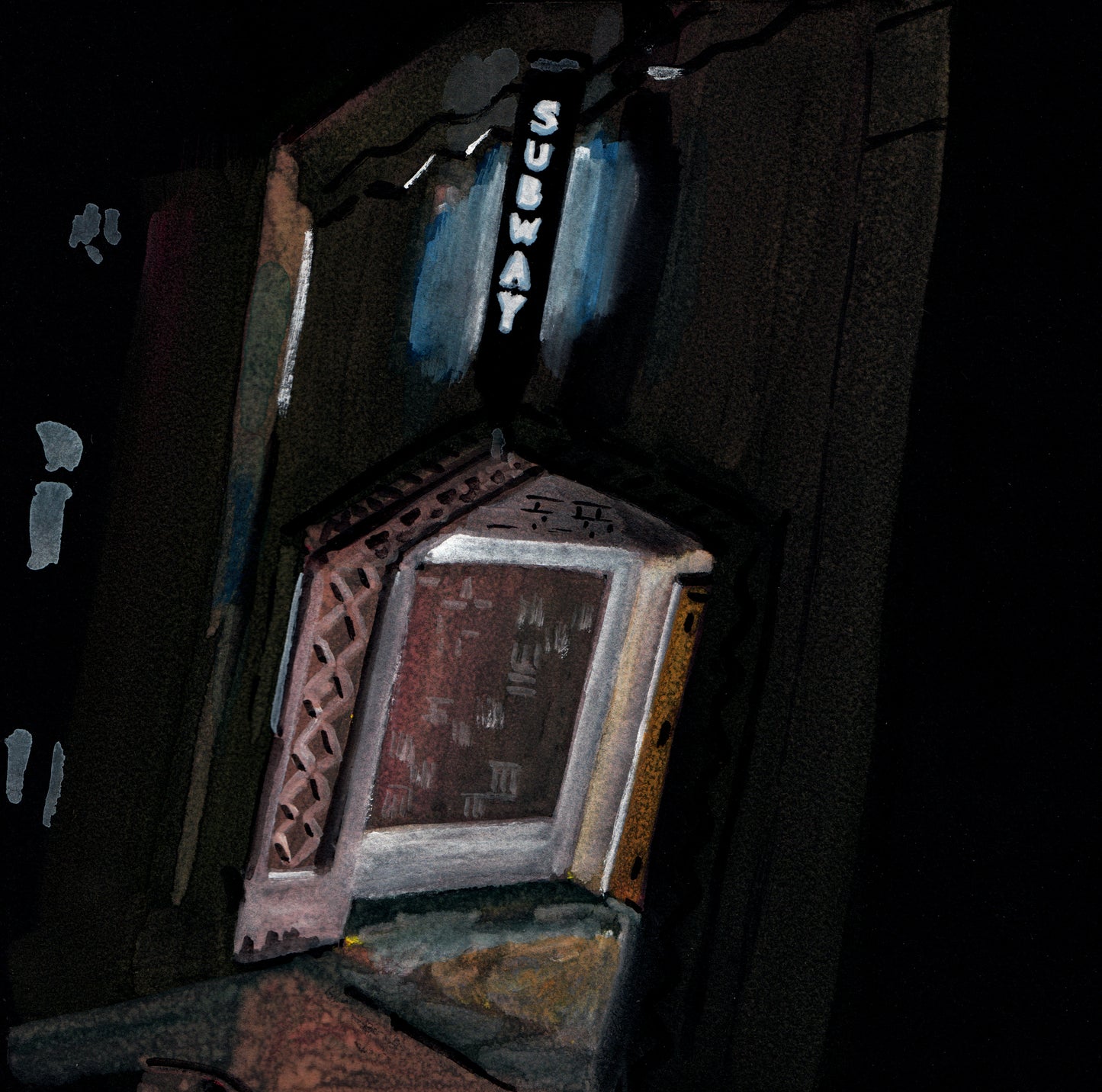 184th Subway Entrance at Night