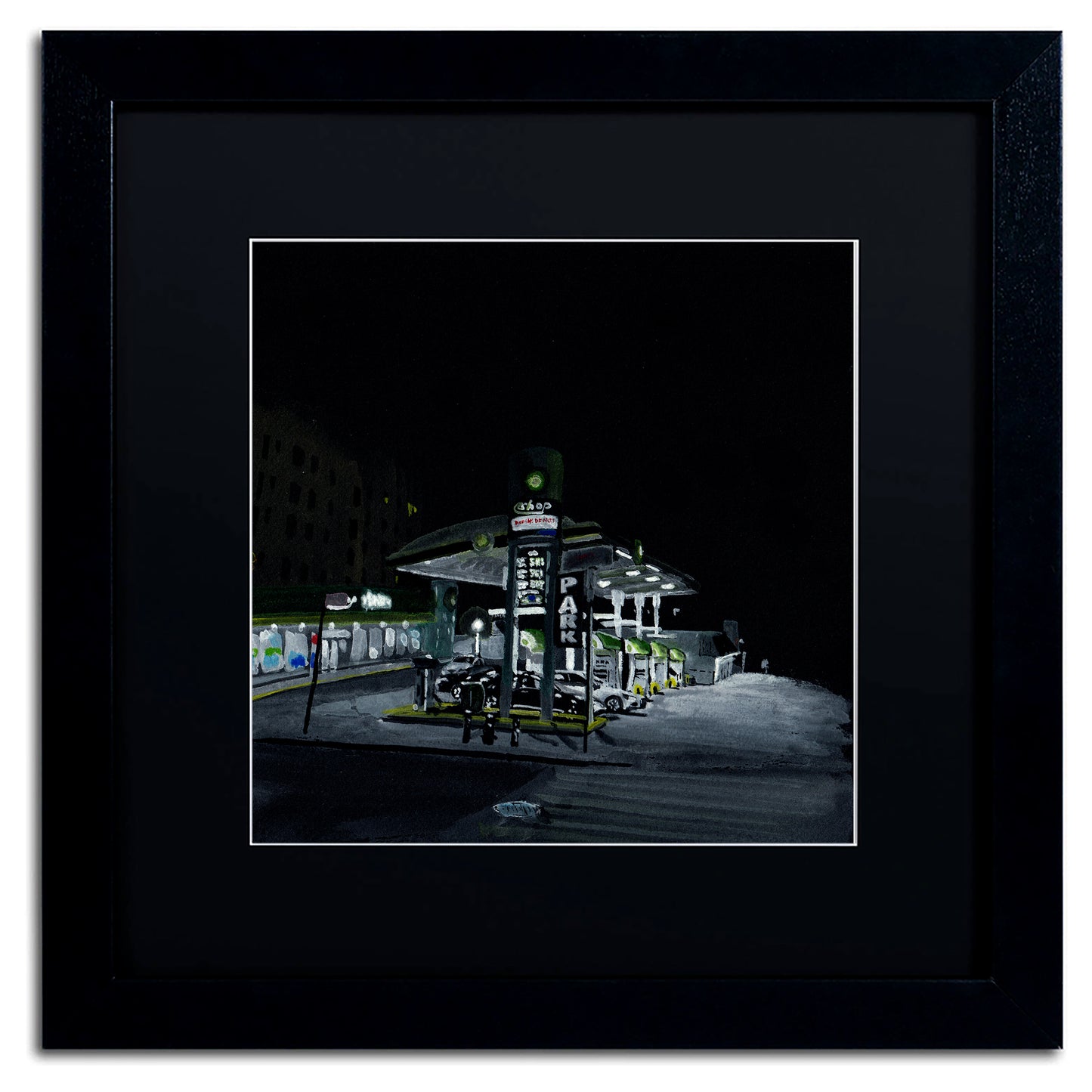 BP Gas Station at Night