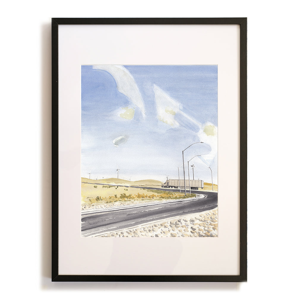 Driving Past Wind Turbines, Part 2, Highway Scene