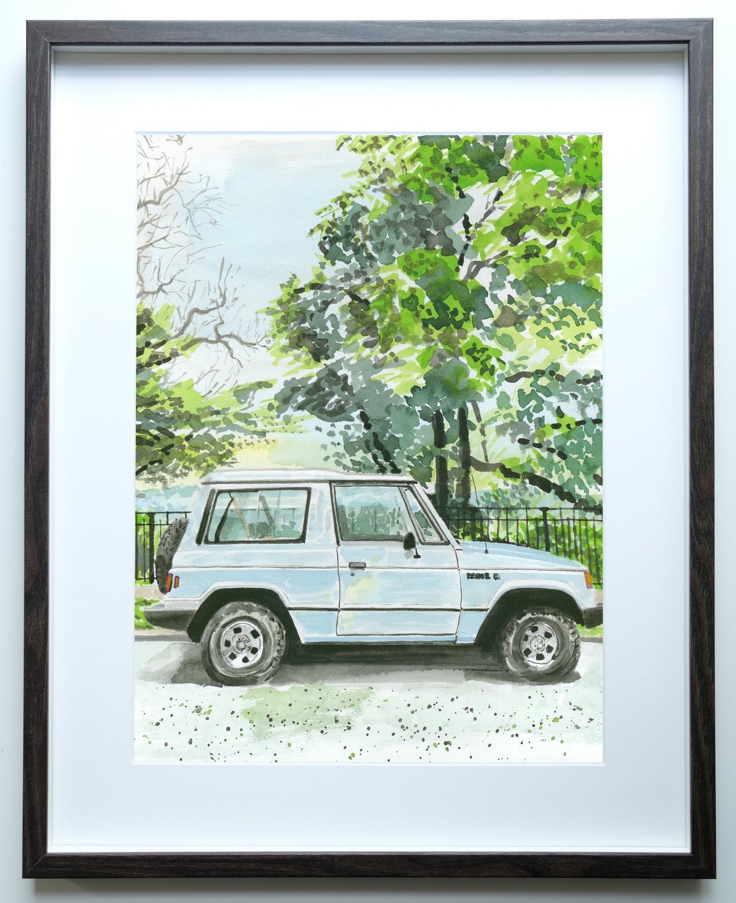 Dodge Raider Painting, Classic Car, Street Scene