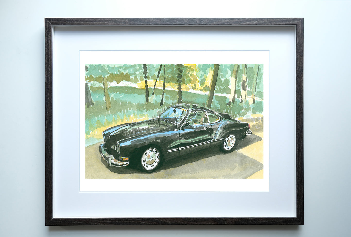 Black 1973 Volkswagen Karmann Ghia, Classic Car, Print