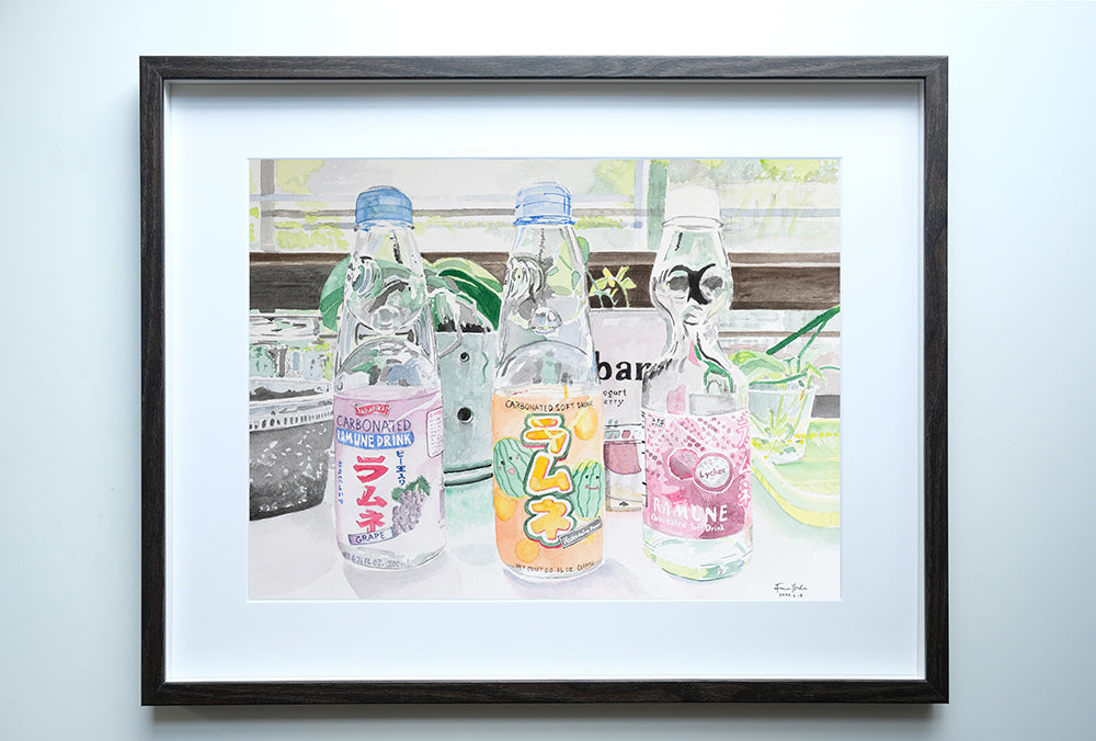 Ramune Bottles on Windowsill