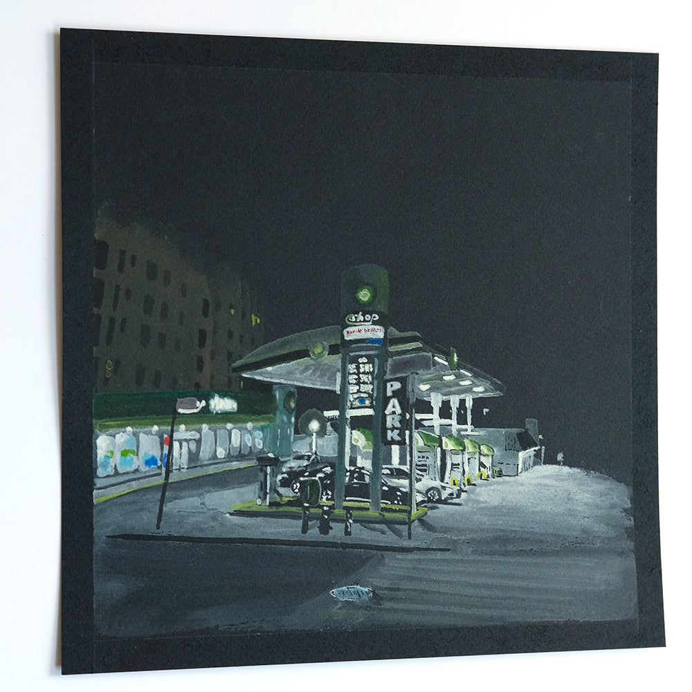 BP Gas Station at Night