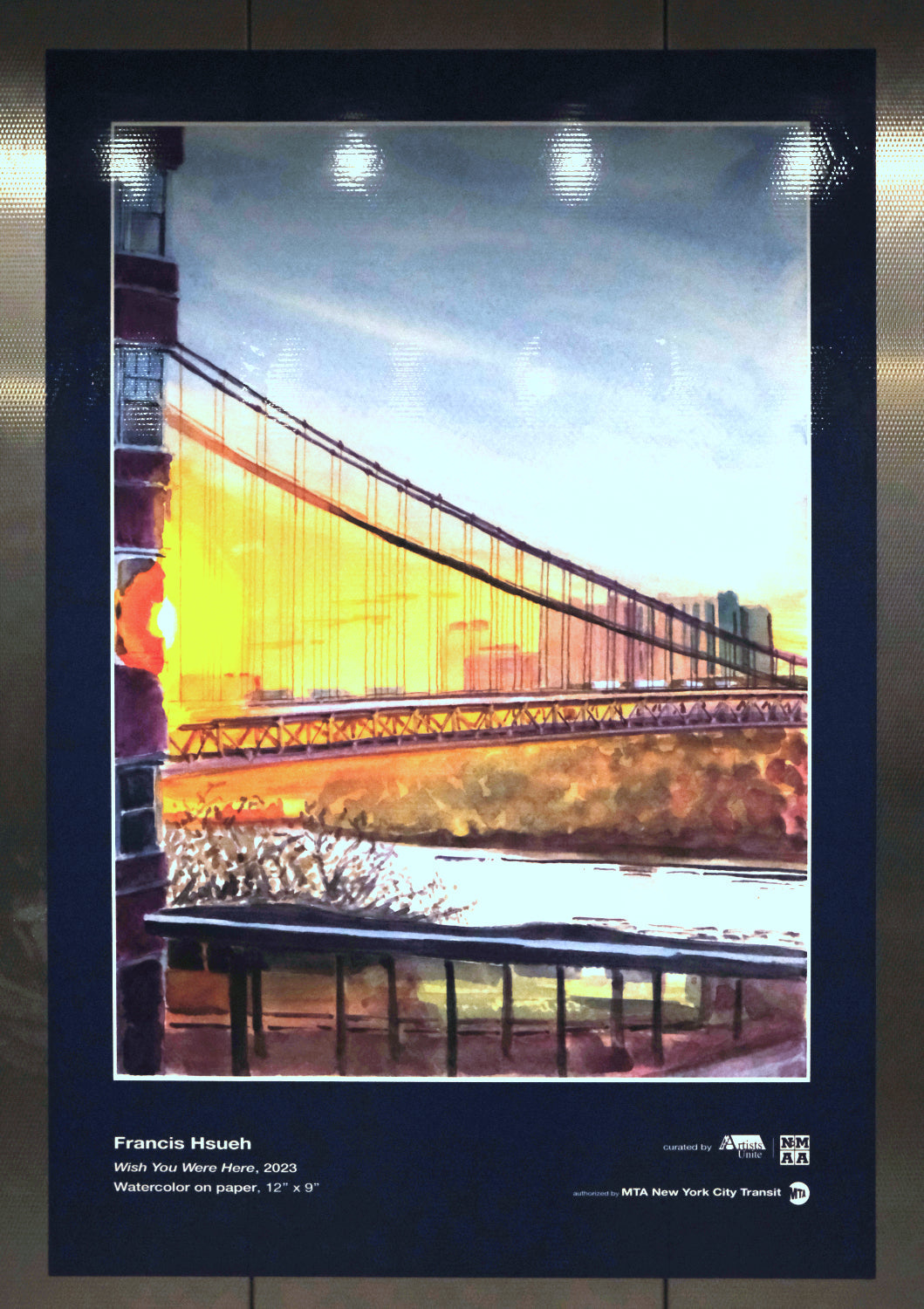 My painting just went up in another subway elevator!