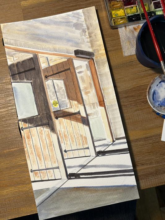 "Lighting the Way Out" (Sketchbook painting)