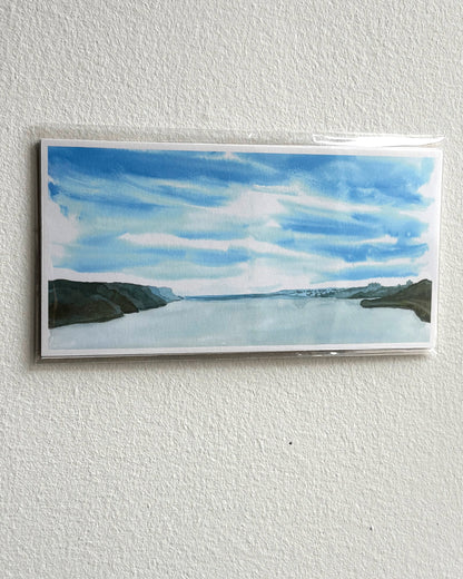 North View of the Hudson River, GWB, watercolor painting