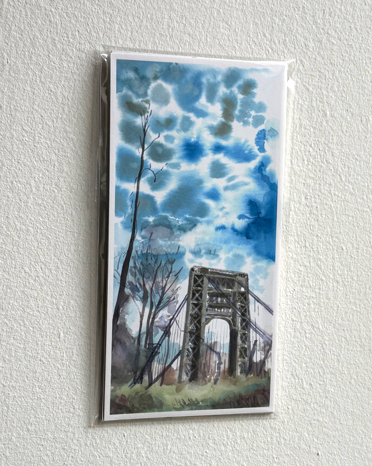 GWB From Palisades, New Jersey, watercolor painting