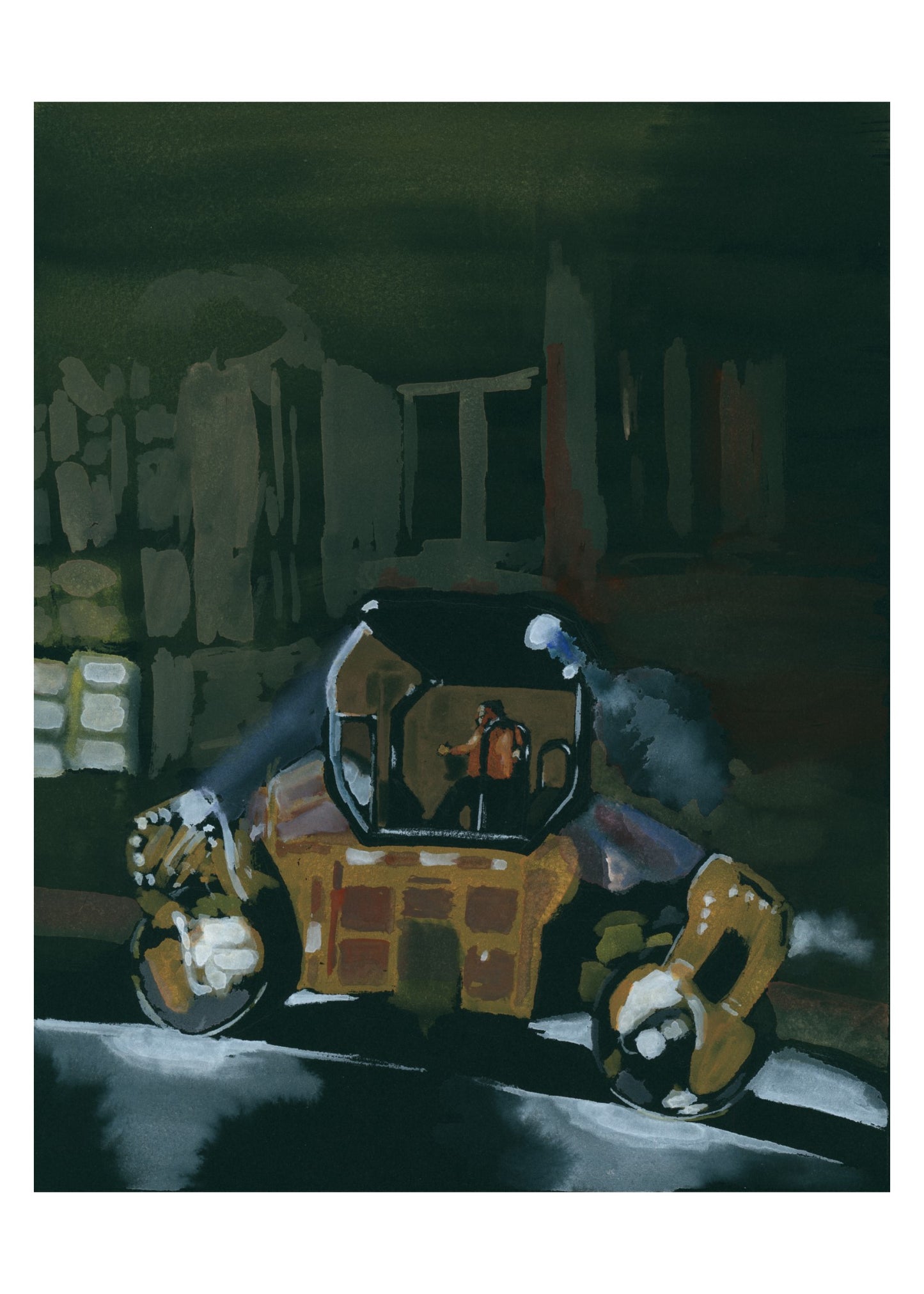 Caterpillar Asphalt Compactor, Washington Heights, Painting