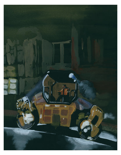 Caterpillar Asphalt Compactor, Washington Heights, Painting
