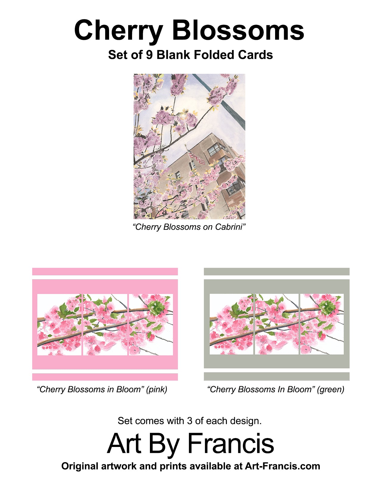 Notecards - Cherry Blossoms (9-pack)