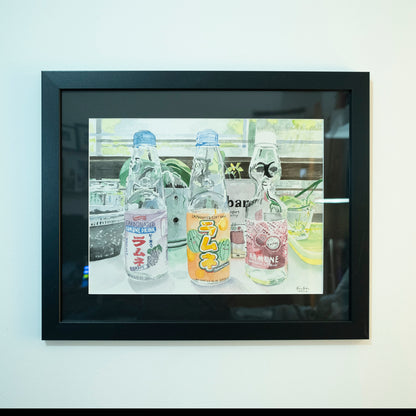 Ramune Bottles on Windowsill