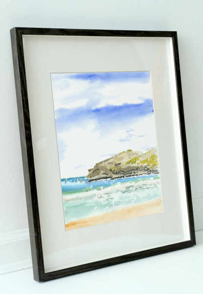 Hanauma Bay, Oahu, Watercolor, Plein Air