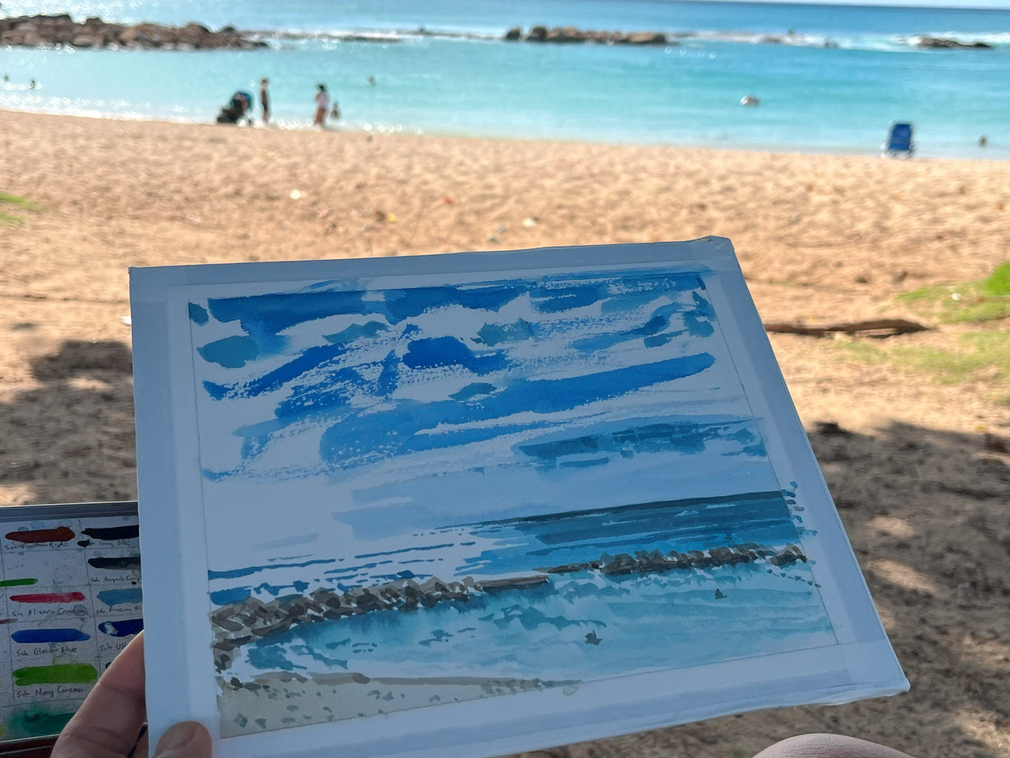 Ko Olina Lagoon 4, Part 1, Oahu, Watercolor, Plein Air