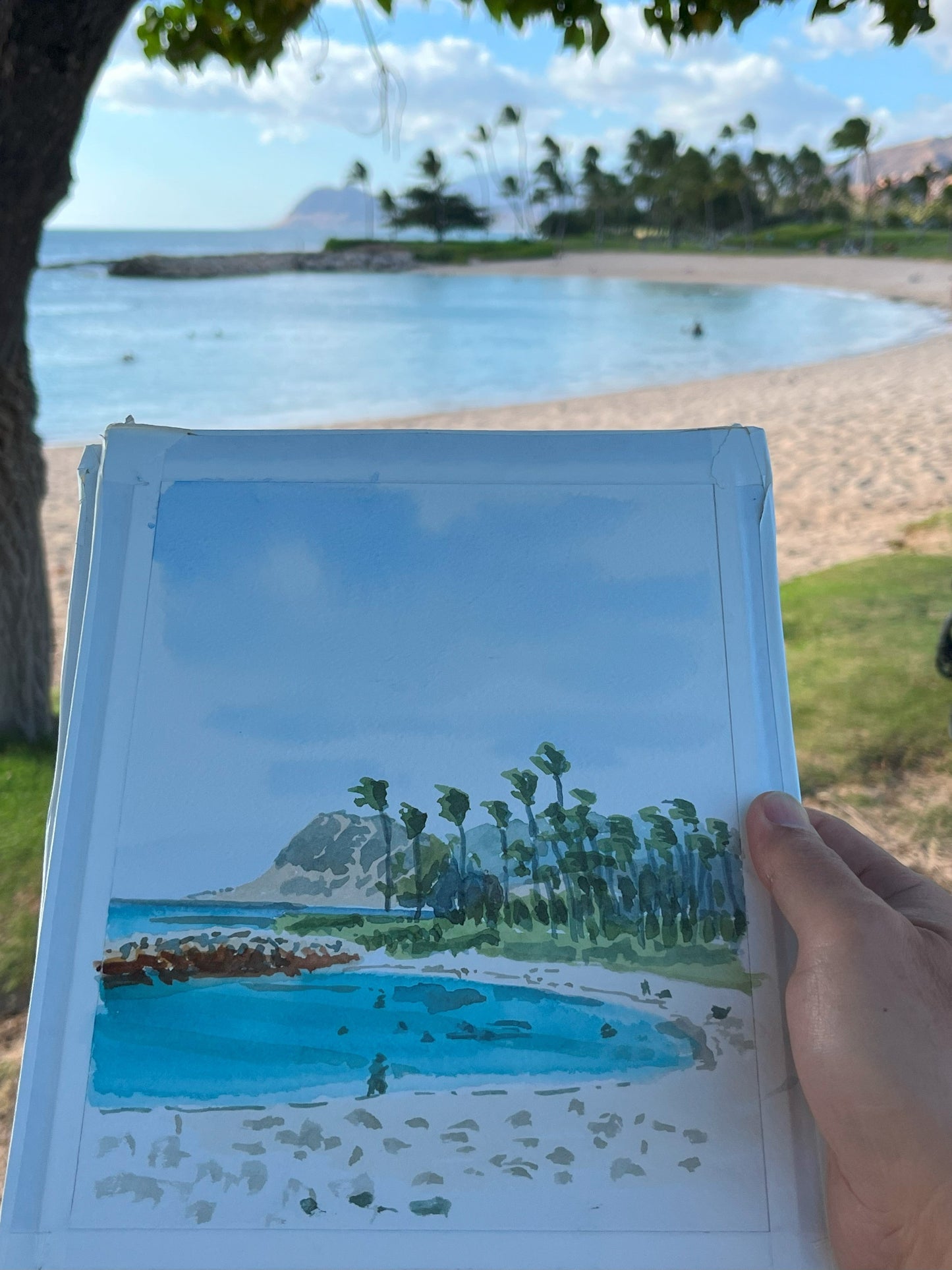 Ko Olina Lagoon 4, Part 2, Oahu, Watercolor, Plein Air