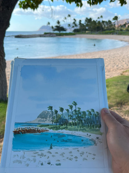 Ko Olina Lagoon 4, Part 2, Oahu, Watercolor, Plein Air