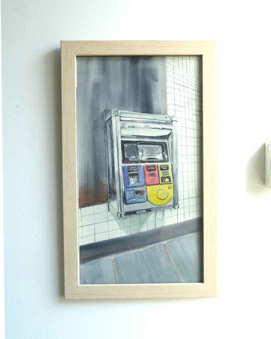 MTA MetroCard Express Machine, NYC, watercolor painting