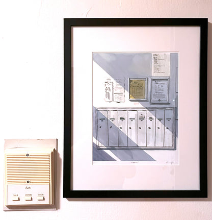 Apartment Mailboxes, Watercolor