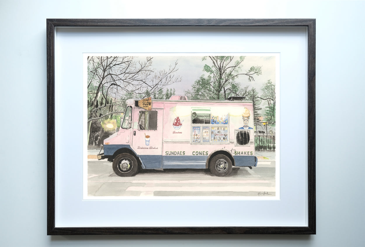 Mister Softee at Dusk, Street Scene