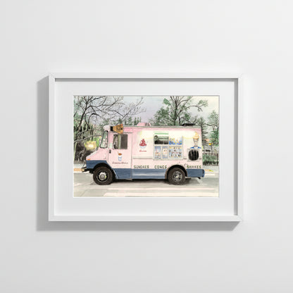 Mister Softee at Dusk, Street Scene