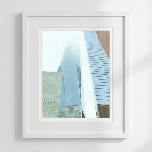 Freedom Tower in the Fog Painting, NYC skyscraper