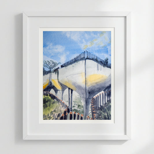 Little Island, NYC, watercolor painting