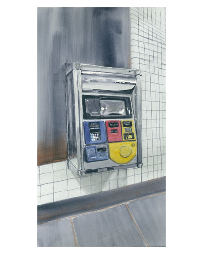 MTA MetroCard Express Machine, NYC, watercolor painting