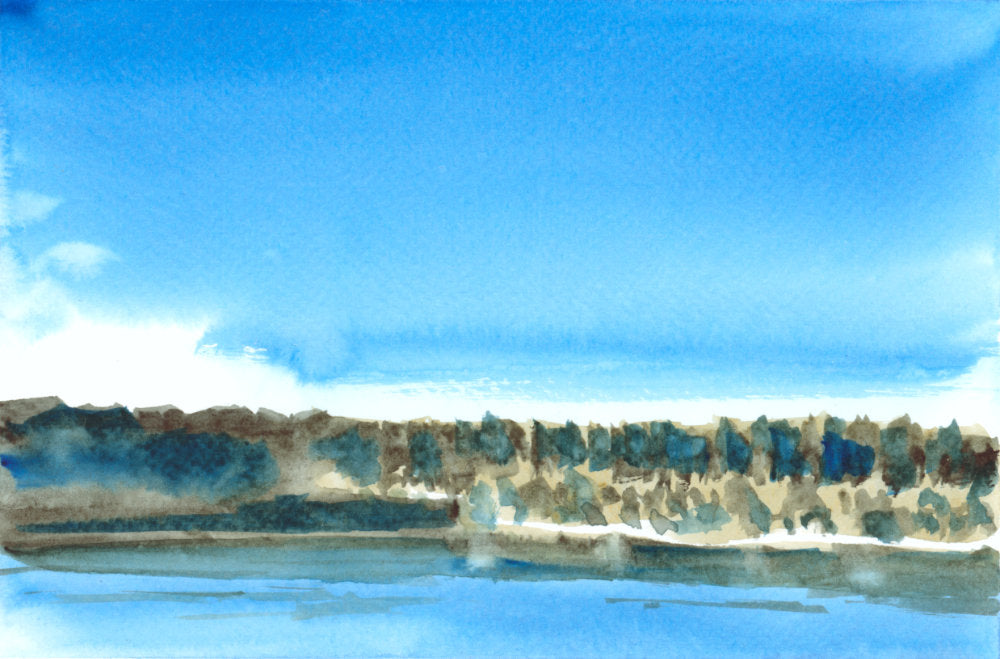 Palisades Solace, NYC, watercolor painting