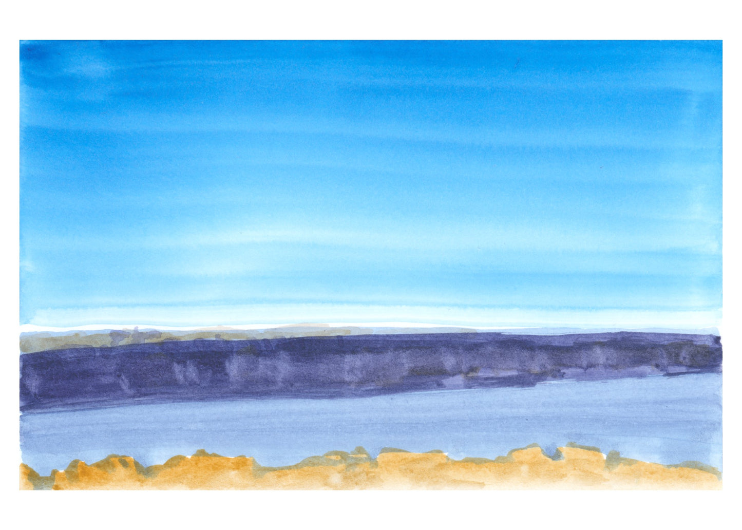 Purple Palisades, NYC, watercolor painting
