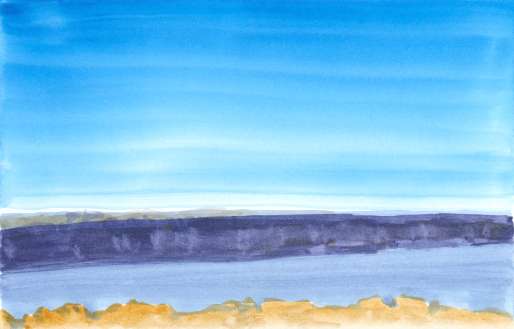 Purple Palisades, NYC, watercolor painting