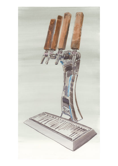Cold Brew Dispenser, watercolor painting