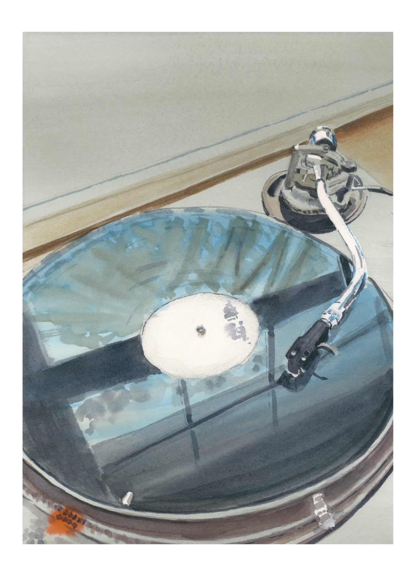 Technics SL-1200MK2 Turntable, Watercolor Painting
