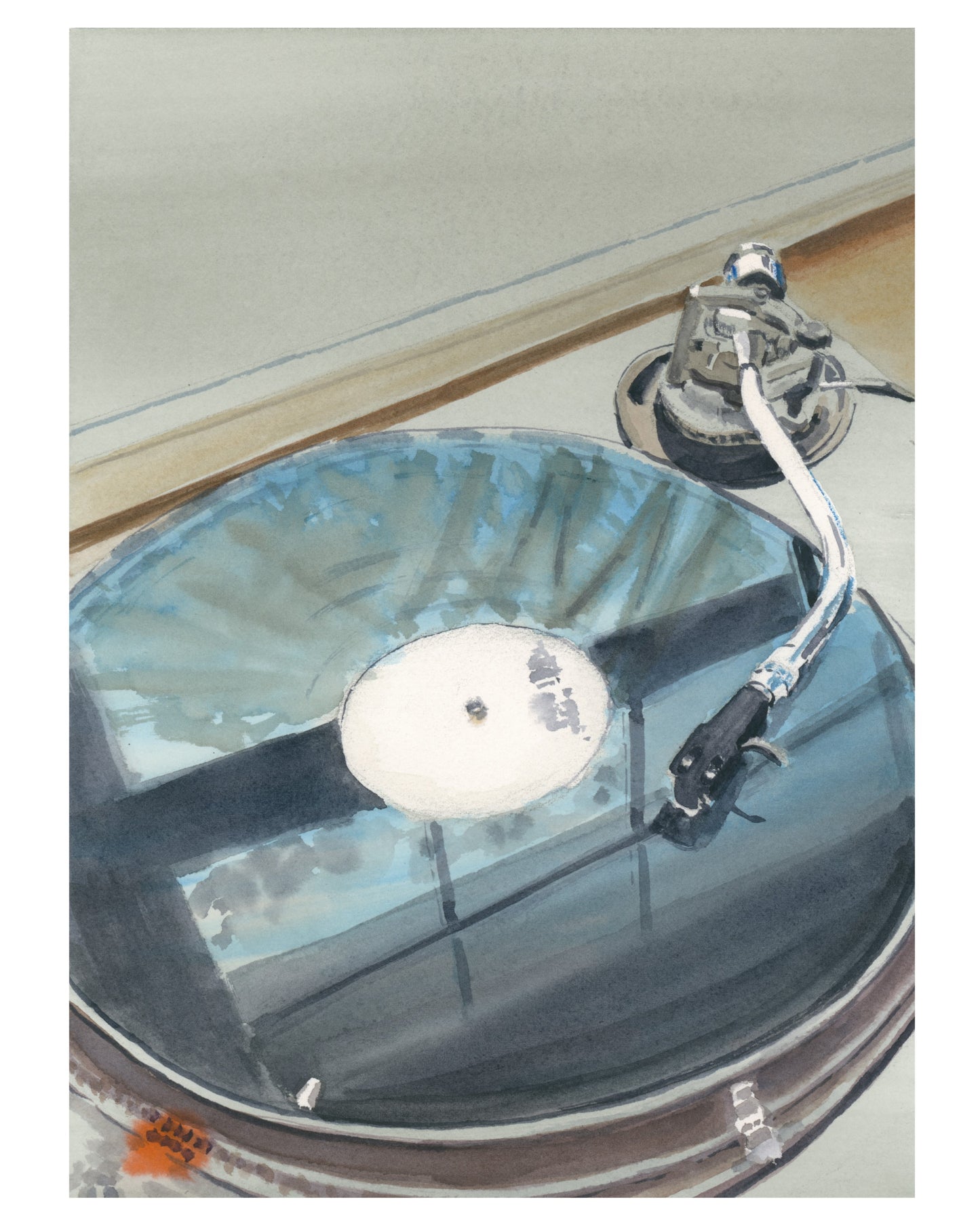 Technics SL-1200MK2 Turntable, Watercolor Painting