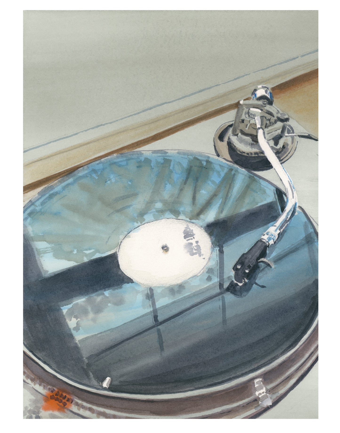 Technics SL-1200MK2 Turntable, Watercolor Painting
