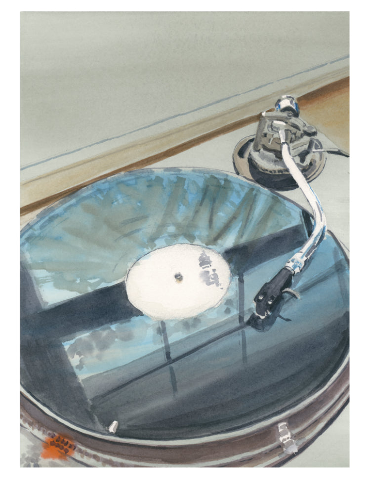 Technics SL-1200MK2 Turntable, Watercolor Painting