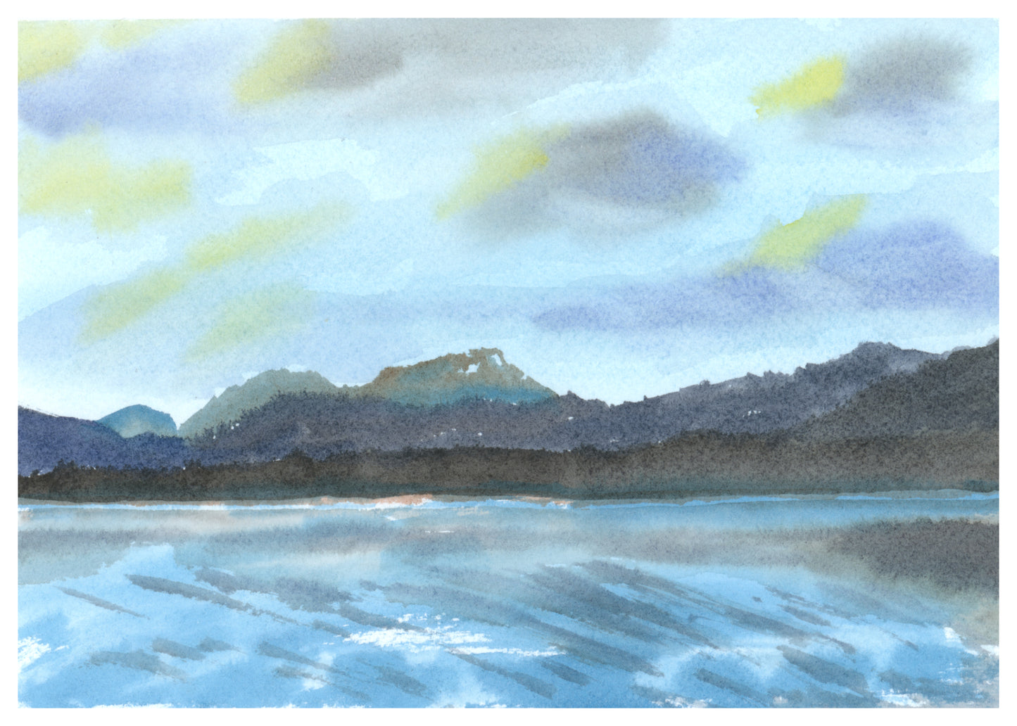 Headed To Glacier Bay Nat'l Park, Alaskan Cruise, art print, watercolor