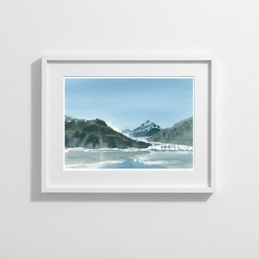 Marjerie Glacier, Alaskan Cruise, art print, watercolor