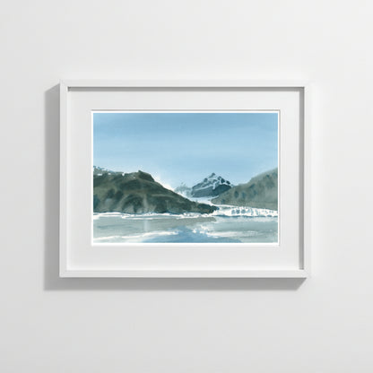 Marjerie Glacier, Alaskan Cruise, art print, watercolor
