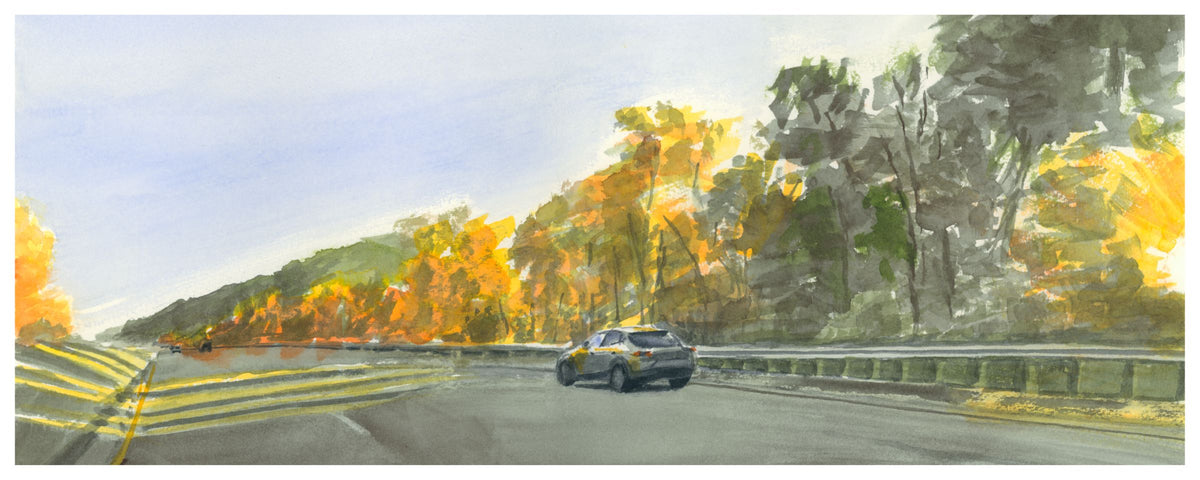 On the Way Home, Fall 2026, Autumn, Upstate New York, watercolor painting