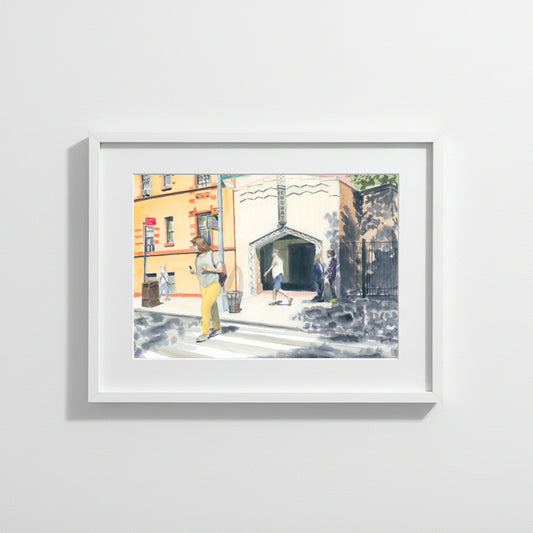 Meeting at the Station, Subway Entrance, Watercolor Print