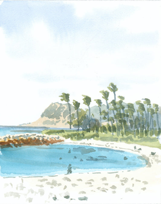 Ko Olina Lagoon 4, Part 2, Oahu, Watercolor, Plein Air