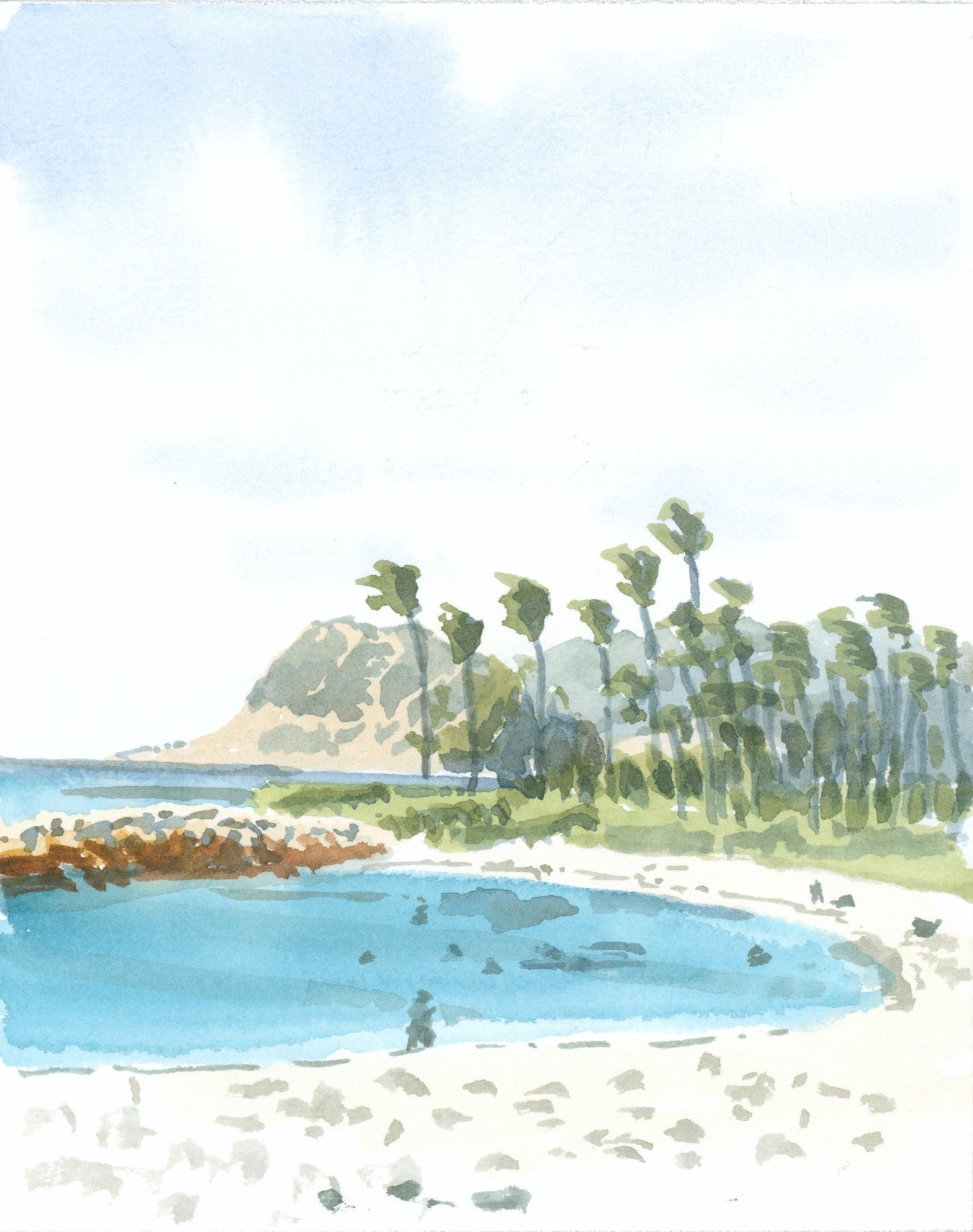 Ko Olina Lagoon 4, Part 2, Oahu, Watercolor, Plein Air