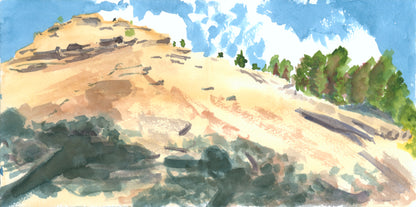 Base of First Flatiron, Boulder, Colorado watercolor painting