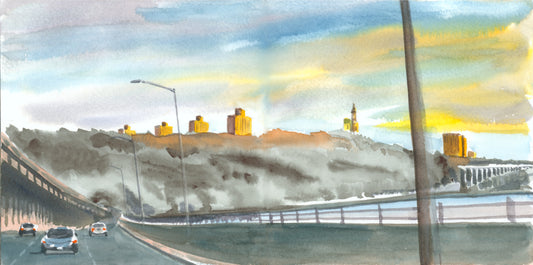 Harlem River Drive, watercolor painting
