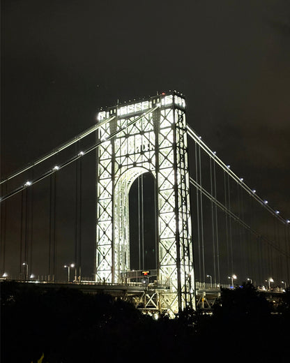 GWB All Lit Up, watercolor painting