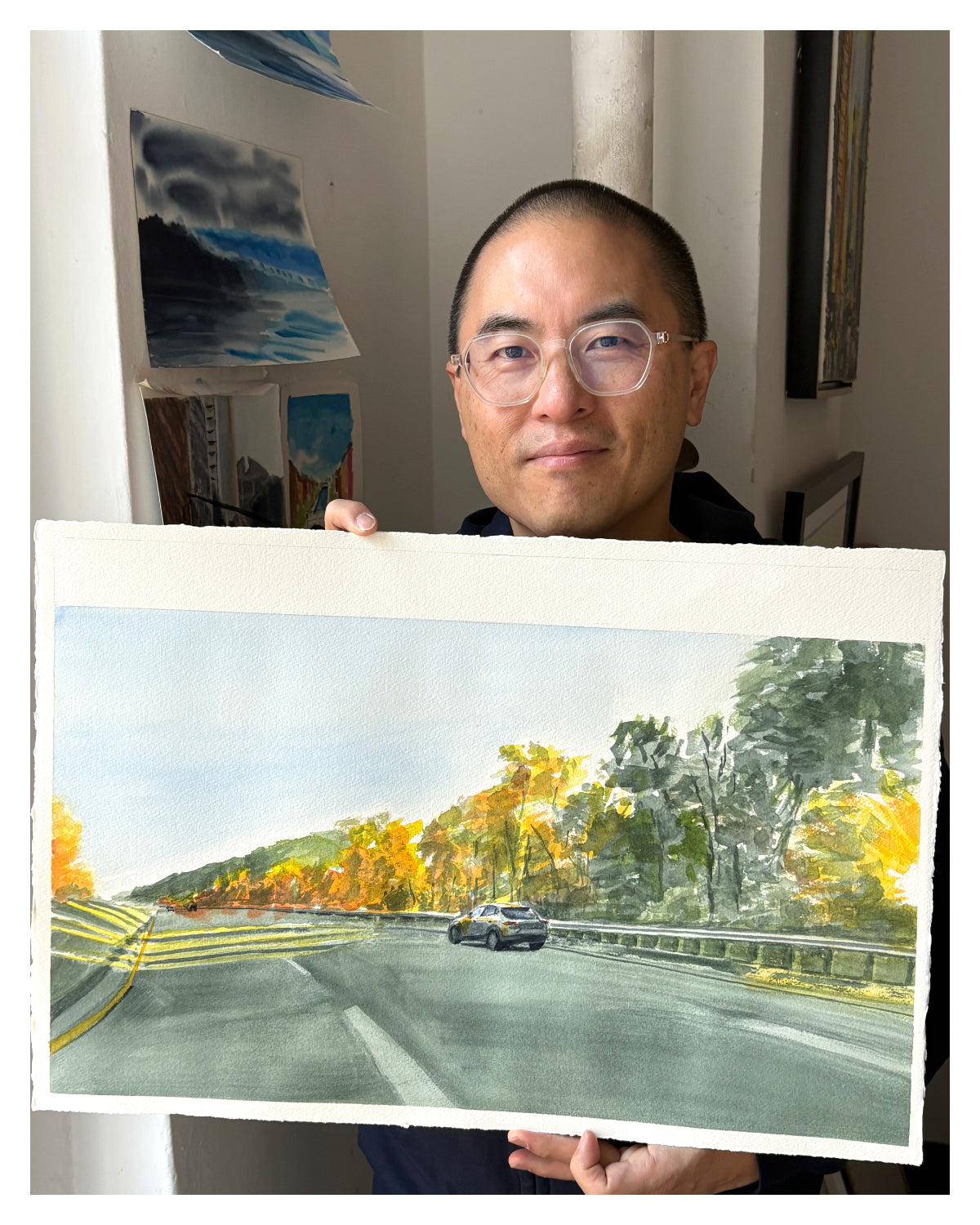 On the Way Home, Fall 2026, Autumn, Upstate New York, watercolor painting